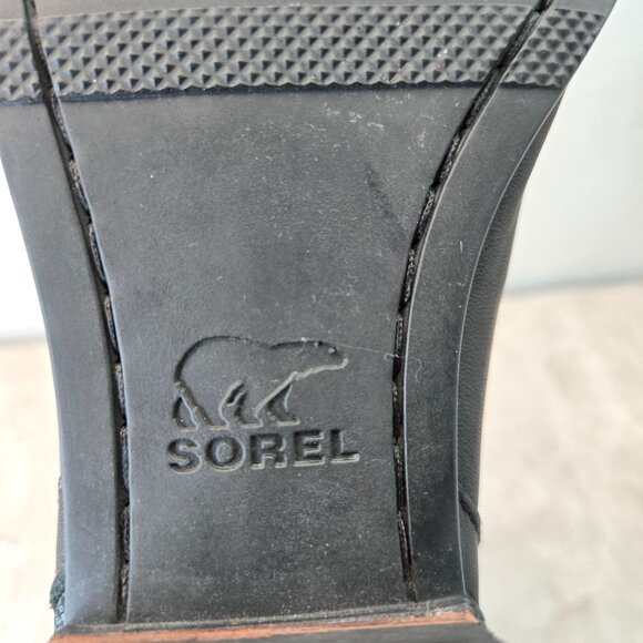 Sorel Lolla Ankle Boots 11 Black Leather Pull On Western Casual Low Heel Booties - Picture 10 of 12